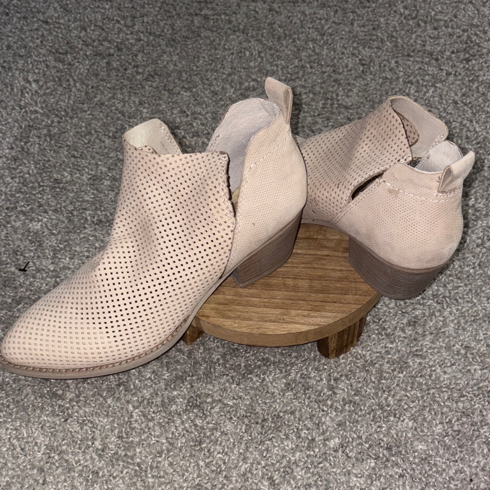 Dolce Vita Cream Perforated Ankle Booties